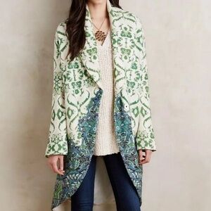 Anthropologie Moth Sugar Pine Sweater Coat, Size Medium